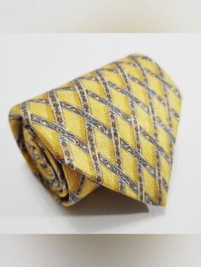 Honors Men's Neck Tie Gold Basketweave Pattern 57x3.75"